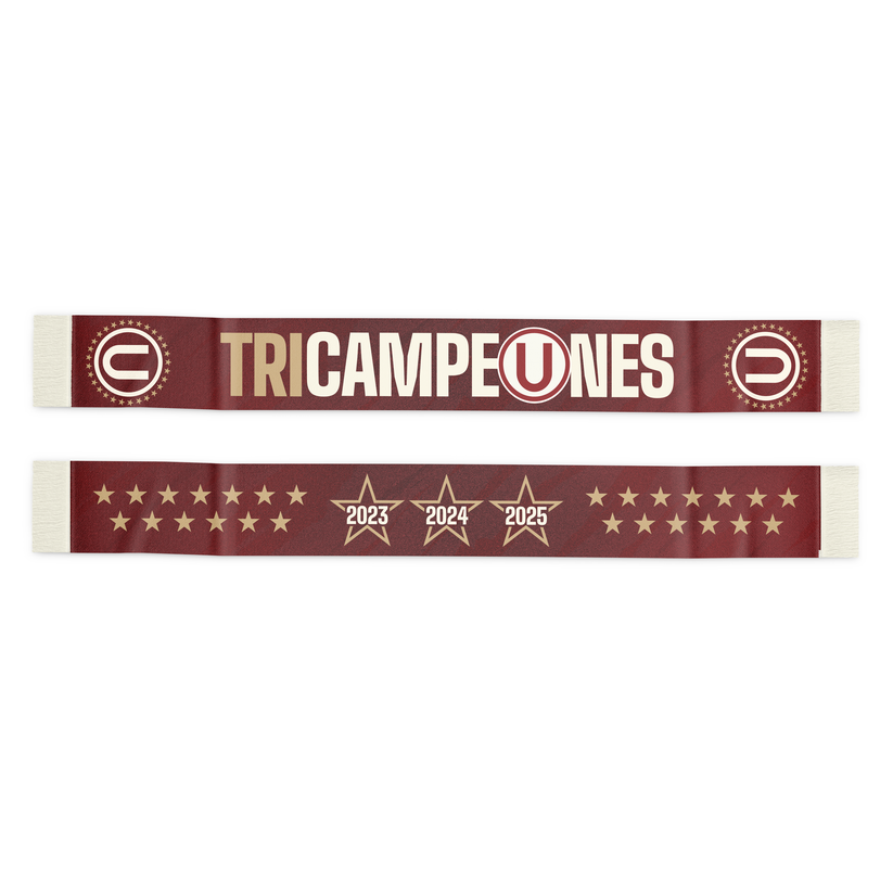 BUFANDA GUINDA CLUB UNIVERSITARIO TRICAMPEÓN 2025