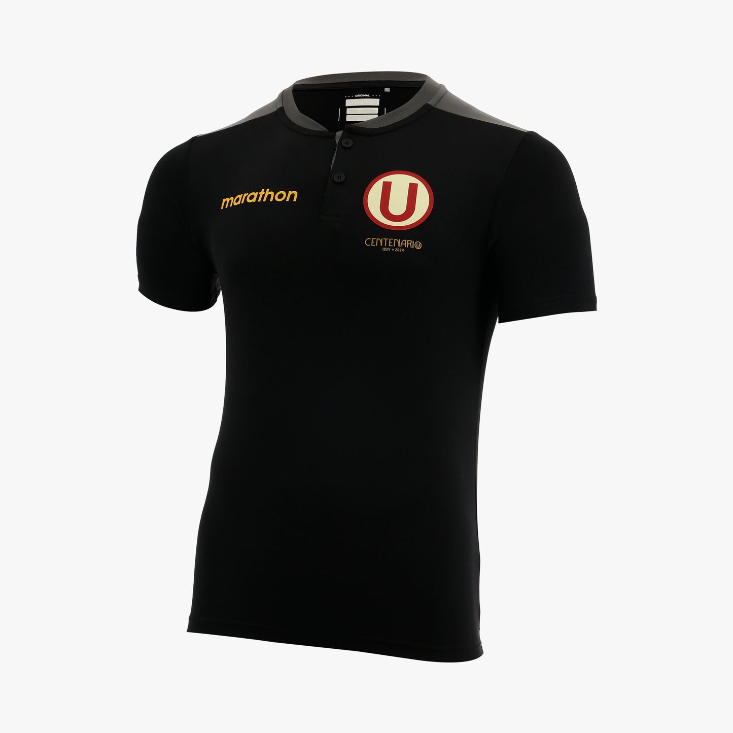 MARATH. CAMISETA HOMBRE CON BOTONES RAZVAN NEGRA 2024