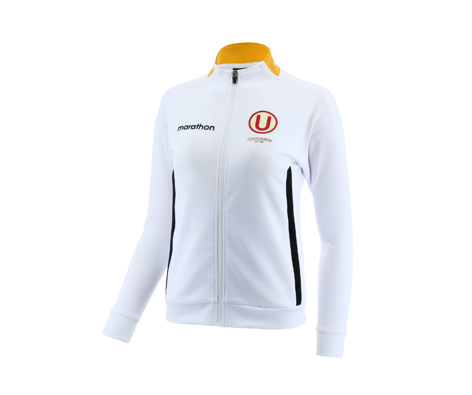 MARATH. CASACA BLANCA CUELLO AMARILLO NARCIS MUJER 2024