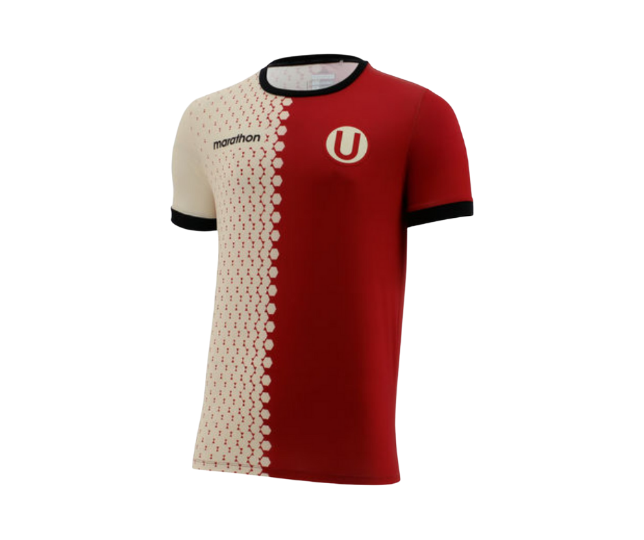 MARATH. POLO ENTRENAMIENTO PREMATCH CREMA C/ ROJO 2025