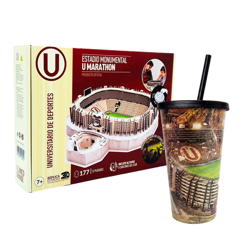 COMBO MONUMENTAL (VASO COLECCIONABLE + ESTADIO ARMABLE 3D)