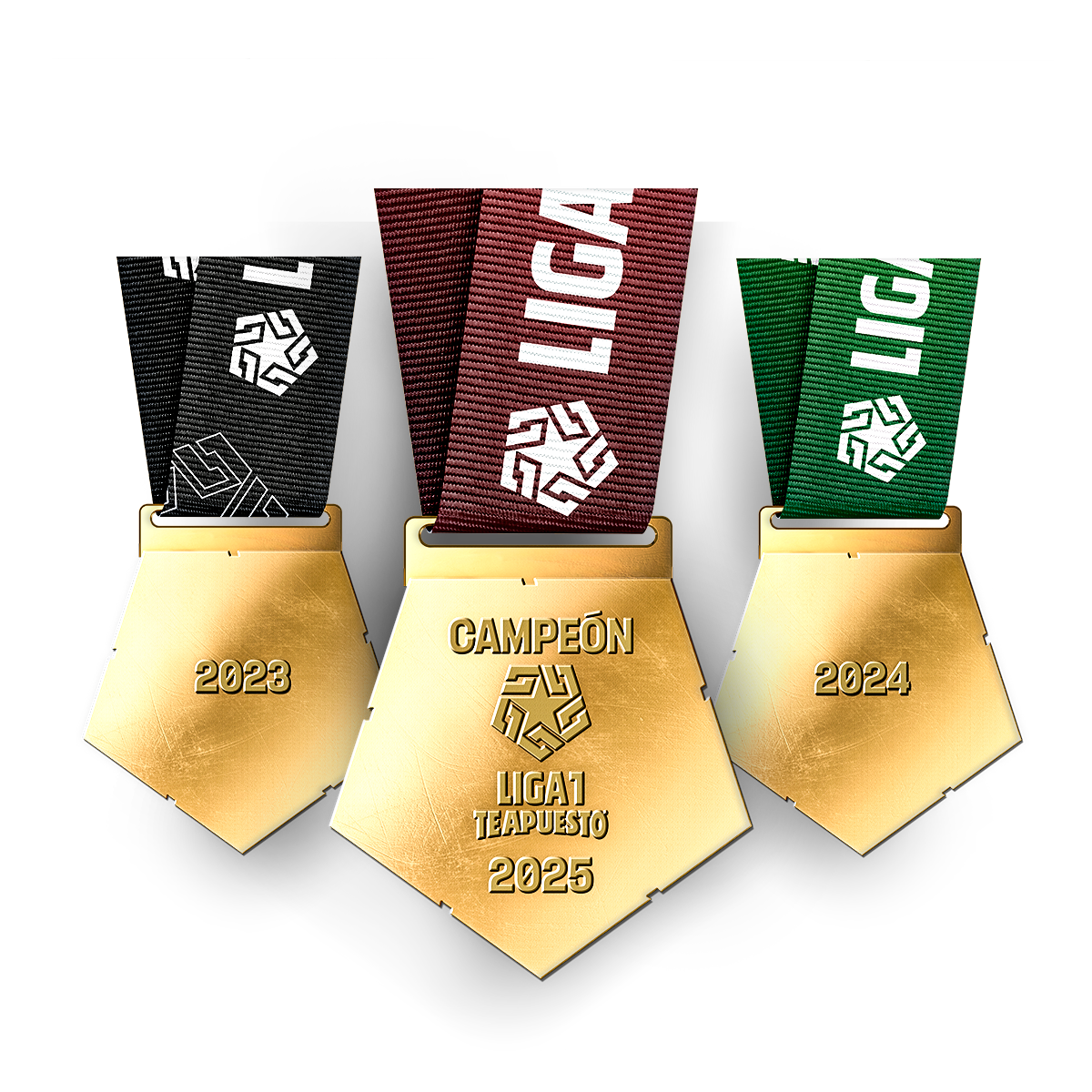 PACK DE MEDALLAS CONMEMORATIVAS DEL TRICAMPEONATO 2023-2024-2025