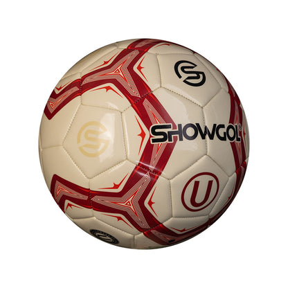 PELOTA UNIVERSITARIO FÚTBOL SHOWGOL – CUERO BRILLANTE CREMA/GRANATE