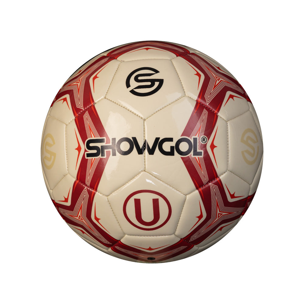 PELOTA UNIVERSITARIO FÚTBOL SHOWGOL – CUERO BRILLANTE CREMA/GRANATE
