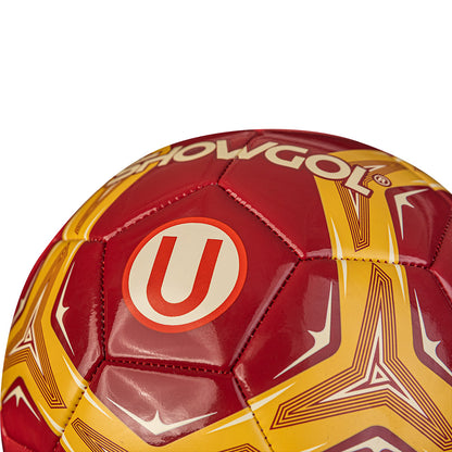 PELOTA UNIVERSITARIO FÚTBOL SHOWGOL – CUERO BRILLANTE GRANATE/DORADO