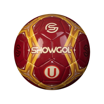 PELOTA UNIVERSITARIO FÚTBOL SHOWGOL – CUERO BRILLANTE GRANATE/DORADO