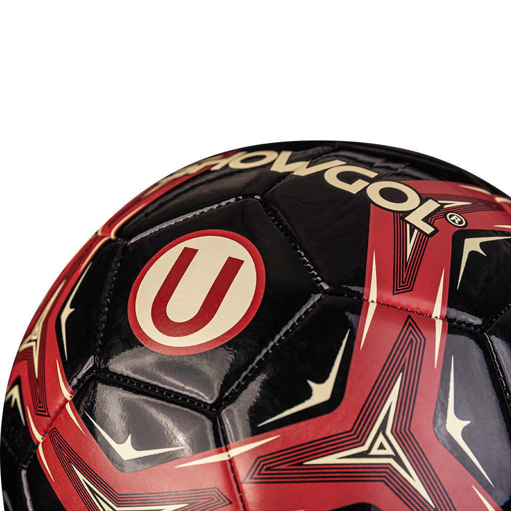 PELOTA UNIVERSITARIO FÚTBOL SHOWGOL – CUERO BRILLANTE NEGRO/GRANATE