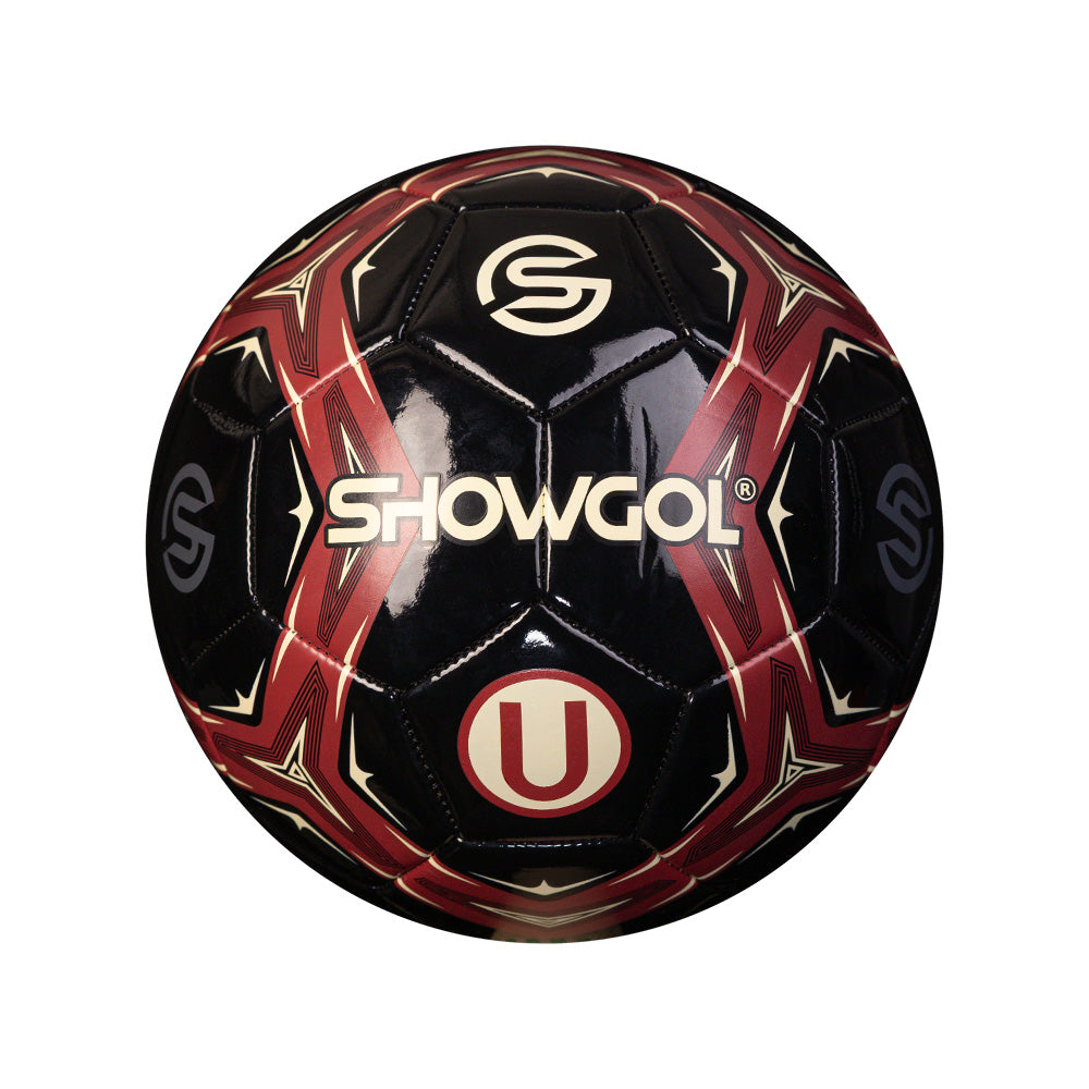 PELOTA UNIVERSITARIO FÚTBOL SHOWGOL – CUERO BRILLANTE NEGRO/GRANATE