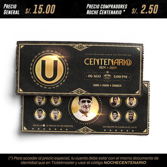 Ticket Coleccionable - Noche Centenario 2024