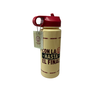 BOTELLA UNIVERSITARIO 2 CREMA "CON LA U HASTA EL FINAL"